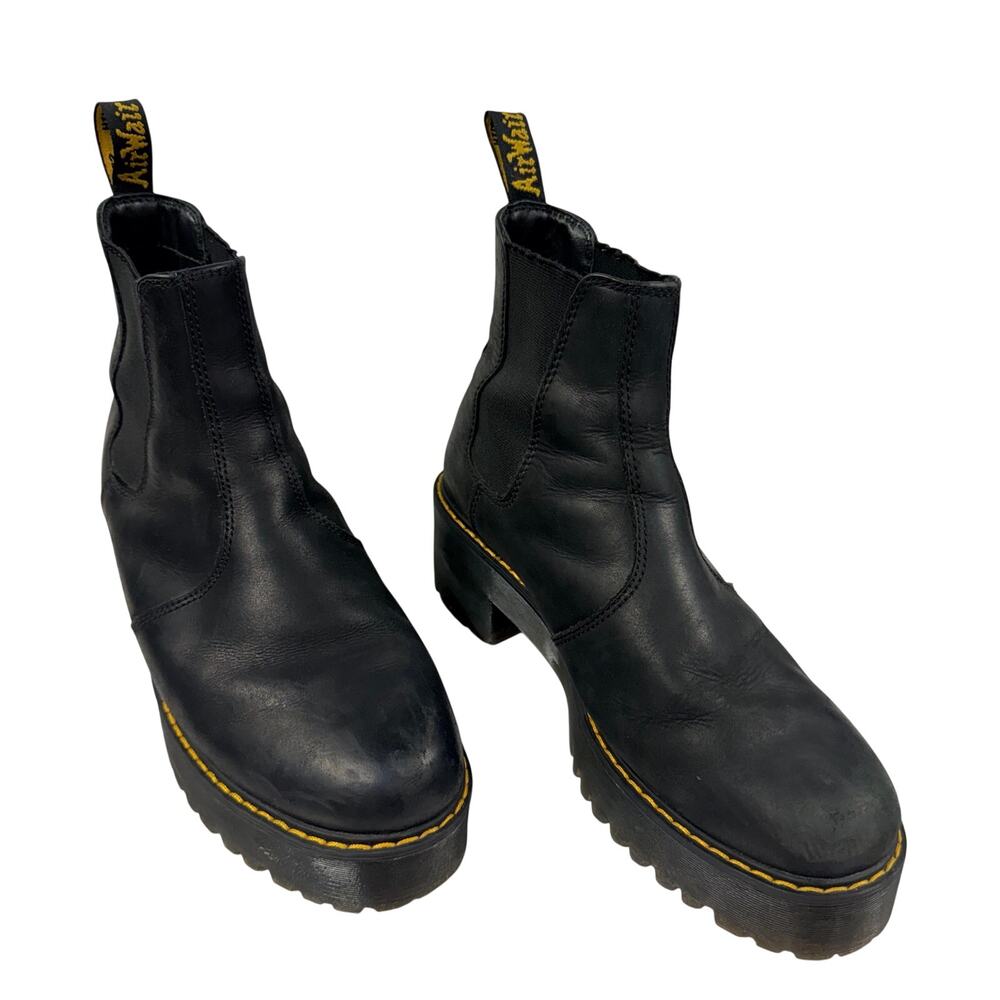 Doc Martens Pull On Chunky Boot Black Bouncy Sole Rometty Chelsea
